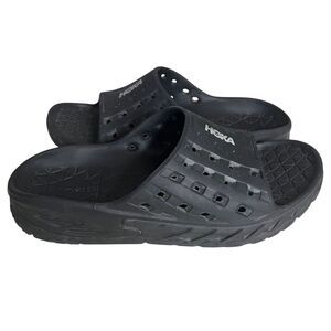 HOKA ONE ONE Black Recovery Slides Thick Sole Minimalist Design Mens 8 Womens 10